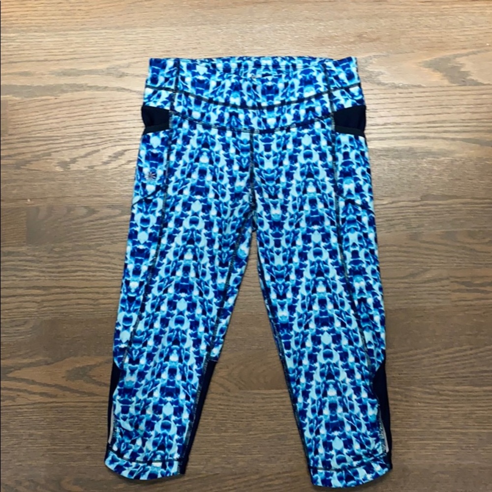 Blue Athleta cropped leggings